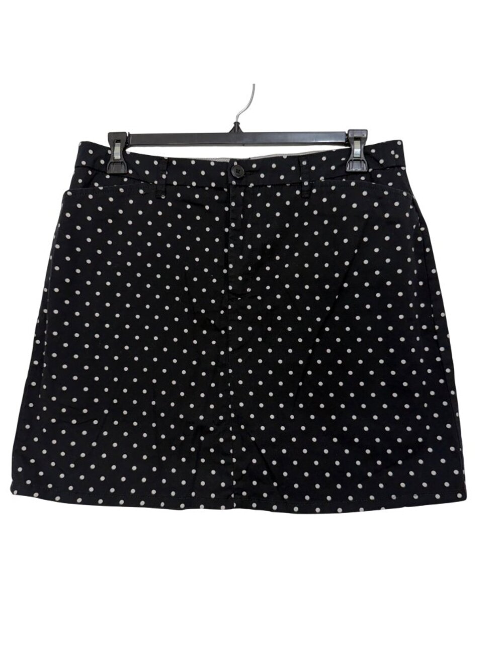 Croft & Barrow Womens Black Polka Dot Stretch Short Skort Size 14 Cotton Blend